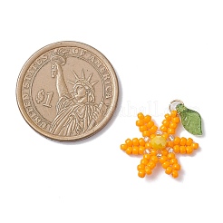 Подвески-цветы из стеклянных бусинок&nbsp;PALLOY-TA00345-02