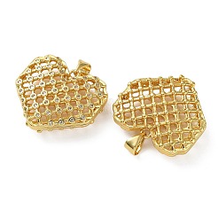 Латунные микропаве прозрачные подвески с фианитом&nbsp;KK-D221-19G-07