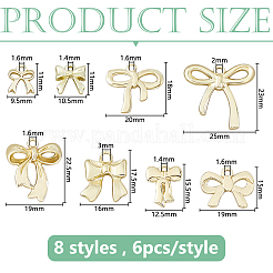 48 шт. 8 стиля подвески из сплава в виде банта&nbsp;FIND-DC0007-72C