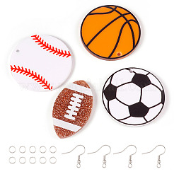 Набор для изготовления акриловых висячих сережек на тему спортивного мяча своими руками&nbsp;DIY-TA0009-19