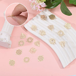 96 шт. 4 стиля подвески-соединители из латуни с филигранным покрытием&nbsp;KK-CA0002-89