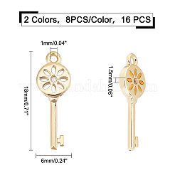 16 шт. 2 цвета латунные подвески с микропаве и кубическим цирконием&nbsp;ZIRC-FH0001-14