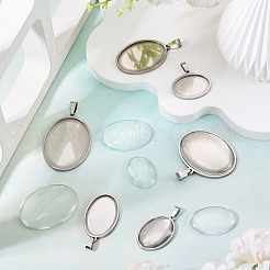 Оправы для подвесок из нержавеющей стали 304 в виде кабошонов&nbsp;STAS-TA0001-47C