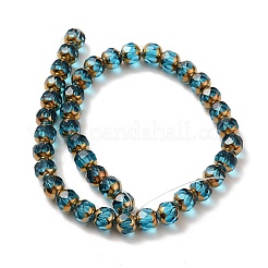 Прозрачные стеклянные бусины гальваническим пряди&nbsp;GLAA-G098-01