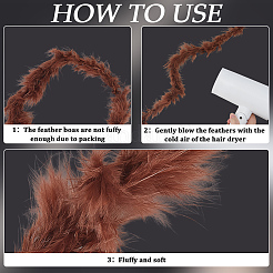 1 шт. боа из перьев индейки для танцев&nbsp;AJEW-GF0012-31B