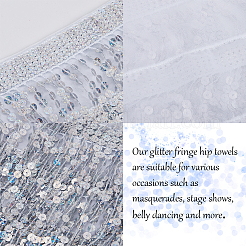 Пояс из полиэстера с блестками и цепочками&nbsp;AJEW-WH0166-70A