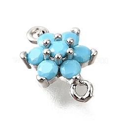 Латунные микро-паве небесно-голубые кубические циркониевые звенья&nbsp;KK-D356-02B-P