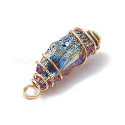 5 шт. 5 стиля гальванические подвески из натурального кварца с медной проволокой&nbsp;PALLOY-JF03433