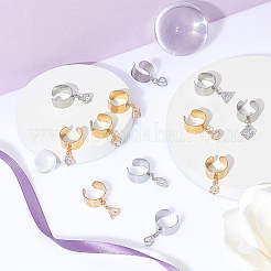 12 шт. двухцветное кольцо-манжета из нержавеющей стали 304&nbsp;RJEW-UN00037