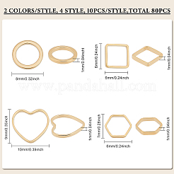 80шт 8 стильных латунных соединительных кольца&nbsp;KK-FH0005-70