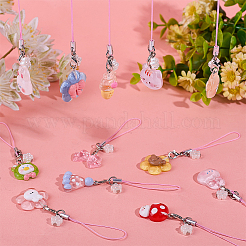 12 шт. симпатичные резиновые подвески для мобильного телефона&nbsp;HJEW-GO00099