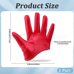 1 пара полупальцевых перчаток из искусственной кожи&nbsp;AJEW-CL0001-40B