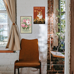 Старинный металлический оловянный знак&nbsp;AJEW-WH0189-031