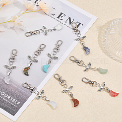 9шт 9 стильных подвесных украшения из драгоценных камней&nbsp;HJEW-CA0001-38