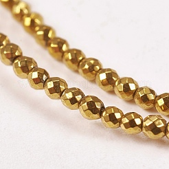 Гальванизировать немагнитных синтетический гематит бисер пряди&nbsp;G-J169B-2mm-04