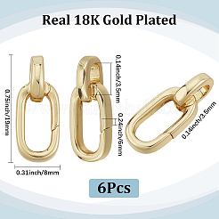 6 шт. латунные пружинные кольца-затворы&nbsp;KK-SC0007-07