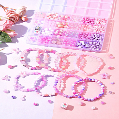 Наборы для самостоятельного изготовления браслетов из круглых акриловых бусин&nbsp;DIY-FS0008-77