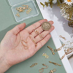 18 шт. 9 стиля латунных застежек-крючков и S-образных застежек&nbsp;KK-PH0013-63