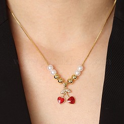 Комплекты из латунных подвесок и серег-колец с микропаве из кубического циркония&nbsp;FS-WGB514D-02