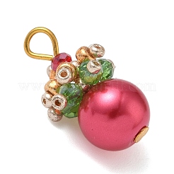 Кулоны из стекла с жемчугом и росписью для выпечки&nbsp;PALLOY-MZ00911