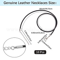 Изготовление 10 шт. круглых кожаных шнуров для ожерелий&nbsp;MAK-CL0001-01C