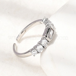 Кольца-манжеты из латуни с фианитами для женщин&nbsp;RJEW-B160-07A-P