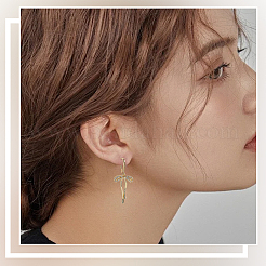 24 шт. 2 цвета латунные крючки для серег&nbsp;KK-SC0006-54