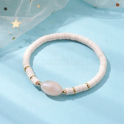 Браслет из полимерной глины Heishi Surfer стрейч&nbsp;BJEW-JB10153-03