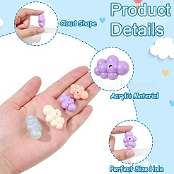 50 шт. Непрозрачные акриловые бусины&nbsp;MACR-YW0003-54