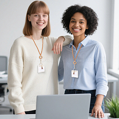 1 шт. ремешок для визитной карточки с круглыми деревянными бусинами&nbsp;AJEW-CP0010-23A