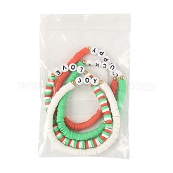 4 комплект браслетов ручной работы из полимерной глины с бусинами хейши&nbsp;BJEW-FS00030