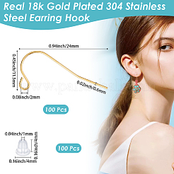 100 шт. крючки для сережек из нержавеющей стали 304&nbsp;STAS-BBC0008-78A