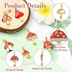 6 шт. 6 стиля латунные подвески с микропаве и кубическим цирконием&nbsp;KK-CJ0003-94