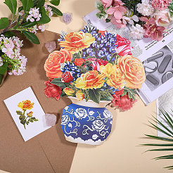 Наборы поздравительных открыток с букетом из бумажных цветов своими руками&nbsp;AJEW-WH0455-197A