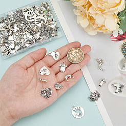 120 шт. 12 стиля подвески из сплава в тибетском стиле ко Дню матери&nbsp;FIND-WR0011-46