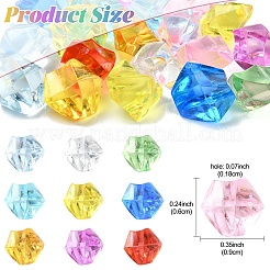 10 шт прозрачные акриловые бусины&nbsp;TACR-YW0003-02A