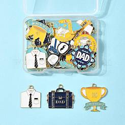 28 шт. 11 стиля подвески из сплава и эмали ко Дню отца&nbsp;ENAM-YW0005-89