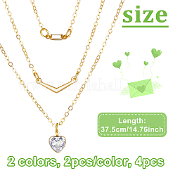 4 шт. 2-х цветные ожерелья из сплава со стразами в 3 слоя&nbsp;NJEW-HY0001-25B