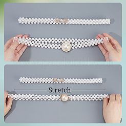 2 шт. 2 стиля цепочка-ремень из сплава с бантом из смолы и жемчугом&nbsp;AJEW-CY0001-82