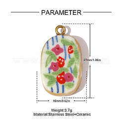 Подвески из нержавеющей стали 304 и фарфора&nbsp;STAS-OY005-83G