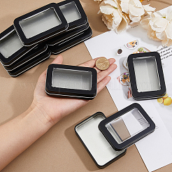 Ящик для хранения из жести с прозрачным окошком&nbsp;LS-CON-WH0099-23EB