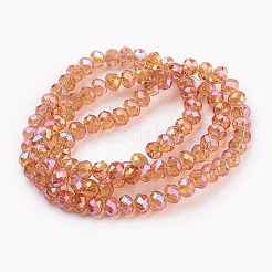 Стеклянные бусины с гальваническим покрытием &nbsp;X-GLAA-K027-FR-A01