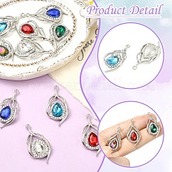 12шт 6 цвета подвески из сплава стекла&nbsp;ALRI-YW0001-33