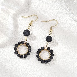 Круглые серьги-подвески из нержавеющей стали 304&nbsp;EJEW-JE06786-02