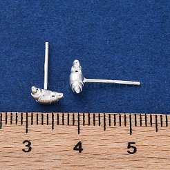 Серьги-гвоздики из стерлингового серебра s925&nbsp;EJEW-R015-03S