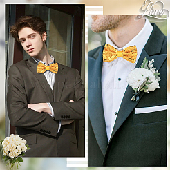 2шт полиэстеровый галстук-бабочка для жениха&nbsp;AJEW-SP0003-46