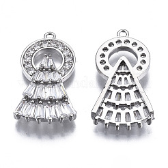 Латунные микропаве прозрачные подвески с фианитом&nbsp;ZIRC-S069-036P