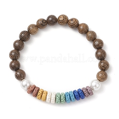 Браслеты из натурального дерева венге&nbsp;BJEW-JB12155-01