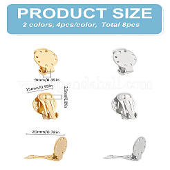 8 шт. 2-х цветная фурнитура для сережек-клипс из нержавеющей стали 304&nbsp;STAS-LP0001-45