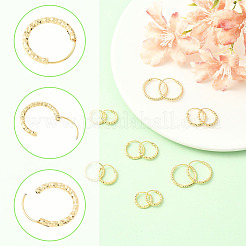 24 шт. 3 стиля латунных текстурированных серег-колец&nbsp;EJEW-SC0010-89G